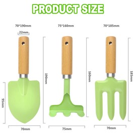 BEANPRECOY Mini Gardening Kit with Shovel Rake & Fork Gardening Tool Set for Soil Planting Digging & Transplanting Suitable Perfect Gift for Little Gardeners