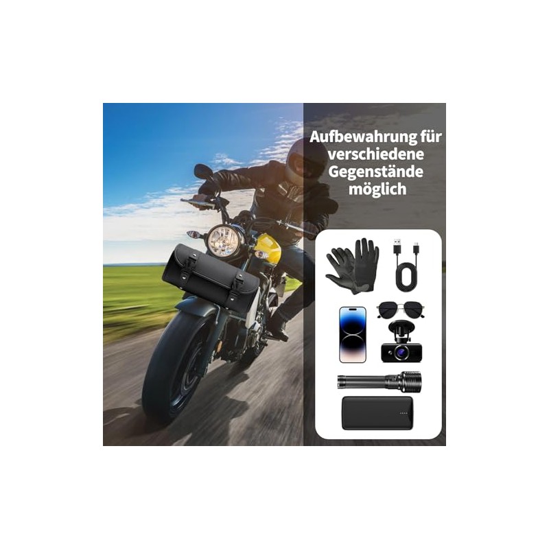 Motorcycle Saddle Bags for Motorcycle, Tool Roll, Motorcycle PU Leather,