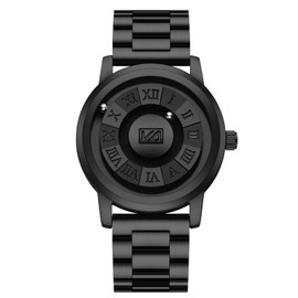 Introducing Magnetic Floating Ball Watch for Men, Black Texture, Design and Function, 2901H, Bracelet Type