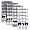 Cackleberry Home Cat Faces Windowpane Check Cotton Terrycloth Kitchen Towels,