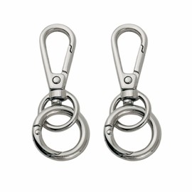 TANJUN Key-Chain with Quick-Release Spring Clip Keyrings - Car Keychain for Men or Women.bags,Purses (Silver)