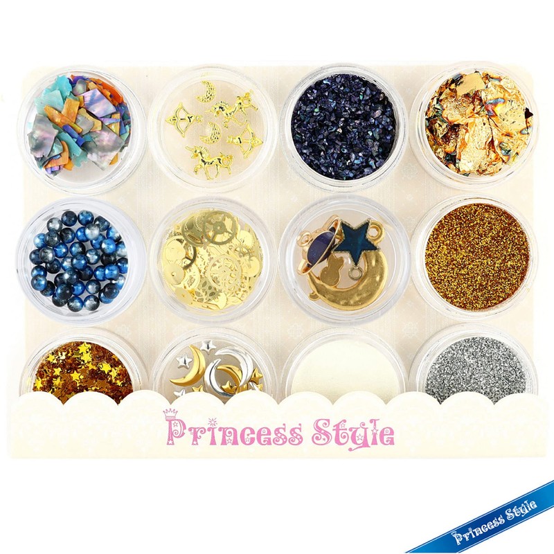 Princess-style Resin Parts, Space System, Resin Nails, Sealed Materials, Set