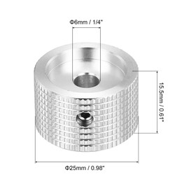 MECCANIXITY 4 Pcs Aluminium Potentiometer Knobs, 1/4" (6mm) Universal Volume Tone Control Knobs for Guitar, Bass, Grid 5/8" Silver
