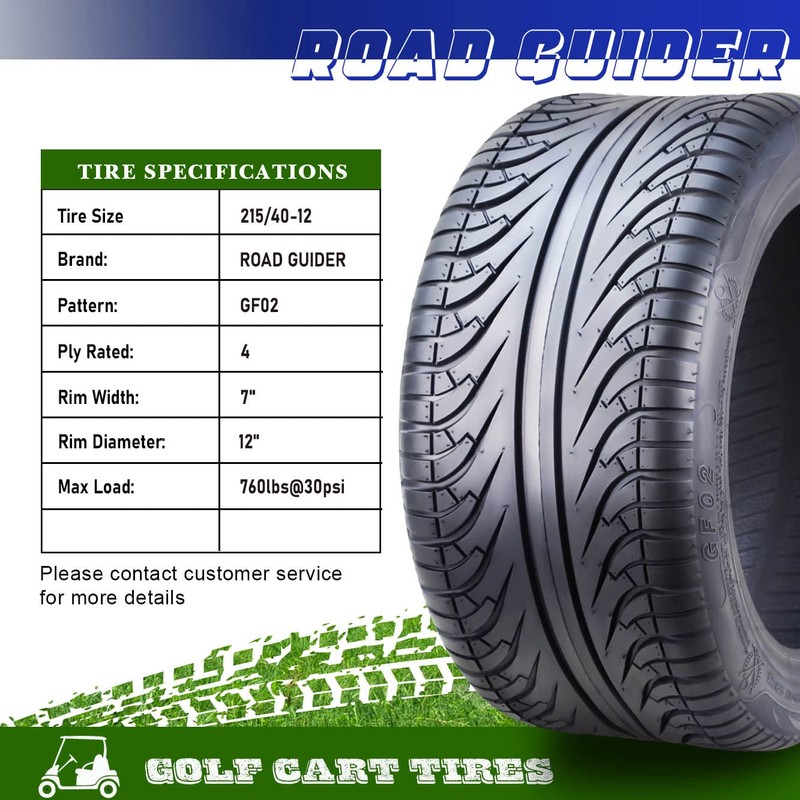 ROADGUIDER 215/40-12 Golf Cart ATV Tires 4 Ply 215/40x12 14005