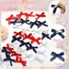 SAWINDA 30Pcs Blue White Red Mini Hair Bows Cheer Bow