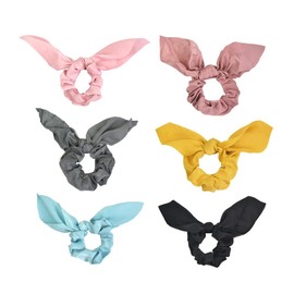6 Colors Bow Hair Scrunchies Elastic Hair Ties Ponytail Holder Scrunchies for Women Accessories