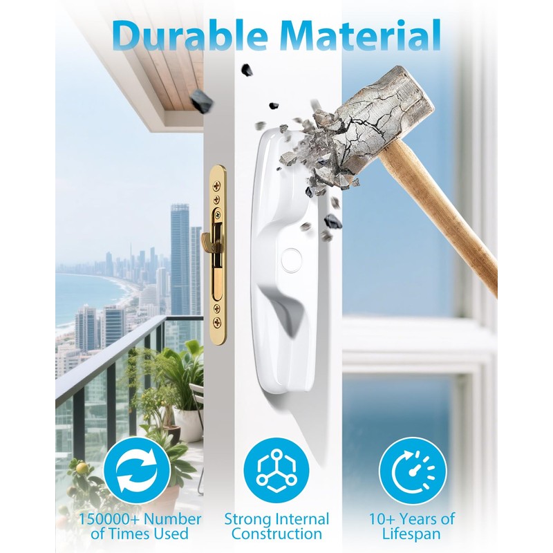 Probrico Patio Sliding Door Handle Set with Mortise Lock, Non-Keyed