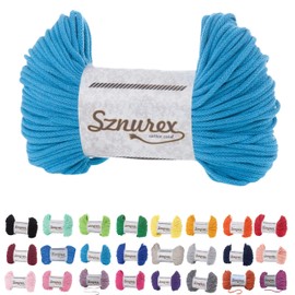 Macrame Yarn 5 mm x 100 m Cotton Cord Perfect for DIY, Yarn for Macrame Cord Over 50 Colours Oeko-Tex Certified - Cotton Cord, Cotton Yarn with Polyester Core