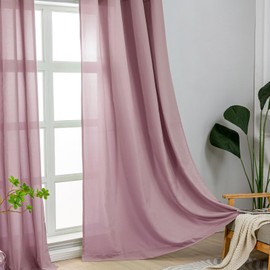 L.Z.E - Juego de 2 paneles de cortinas filtrantes de luz de 72 pulgadas de largo, color rosa lila, privacidad que no se transparenta, cortinas semitransparentes para sala de estar, guardería, divisor