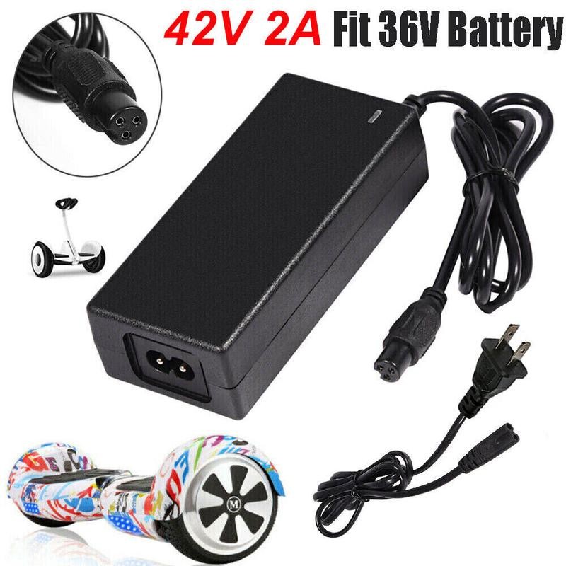2X Fast Charger Power Adapter 42V 3-Prong for Hoverboard Balance