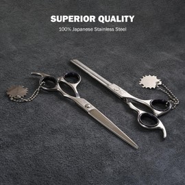 Jimy Hair Cutting Scissors Thinning Shears Kit Professional Barber Hairdressing Texturizing Salon Razor Edge Scissor Japanese Stainless Steel