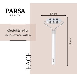 PARSA Beauty Facial Roller with Germanium Stone, Luxury Care, Invigorating Massage, Soothing Cooling, Firmer Skin, Ergonomic Design, High Quality Germanium Stones, Skin Regeneration
