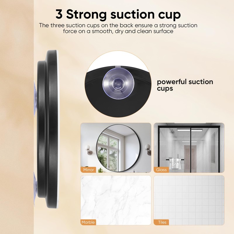 HuuppHip 30x Magnifying Mirrors with Light, Large 15 cm, 3