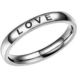 Jude Jewelers 4mm Stainless Steel Love Faith Hope Mantra Inspirational Wedding Band Ring (Love, 7)
