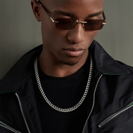 FIBO STEEL 6MM Curb Chain Necklace for Men Stainless Steel Biker Punk Style, 26.0 inches