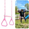 18" Pink Trapeze Swing Bar Rings 48" Heavy Duty Plastic