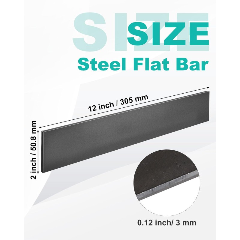 WENHUALI 5 Pack 12"x2"x0.12" 1095 Steel for Knife Making, Steel