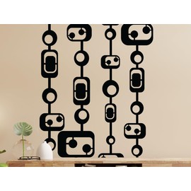 Mid-Century Modern Circular Wall Decal | 70s Retro Wall Sticker | Vintage Decor | Peel and Stick Sticker | 80” Tall x 22” Wide