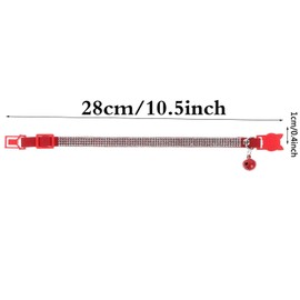 haoyueer Rhinestones Dog Cat Collars with Bell Bling Pet Puppy Collars with Soft Velvet Crystal Collars Girl Jeweled Necklace (Pink)