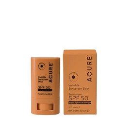 Acure | Barra de Protector Solar Invisible FPS 50 | Con vitamina E, para todo tipo de piel | Libre de Crueldad, 15 g