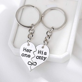 Couples Gift Keychain for Husband and Wife Matching Keychains for Boyfriend and Girlfriend Her One His Only Keyrings for Him Her Anniversary Valentines Day Gifts for BF GF