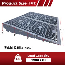 ROBLOCK 4 Inch Rise Detachable Ramps for Wheelchairs for Home Steps Entry, Portable Modular Threshold Wheelchair Ramps for Doorways, Load Capacity 3000 LBS, 2 PCS