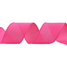 VATIN Linen Wired Ribbon,2-1/2 Inch X 10 Yard,Pink Burlap Wired Ribbon for Big Bow Crafts,Wreaths, Christmas Tree Decoration,Gift Wrapping