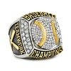 Baseball Championship Ring Luxury Gold Electroplated Trophy Ring with Crystals,