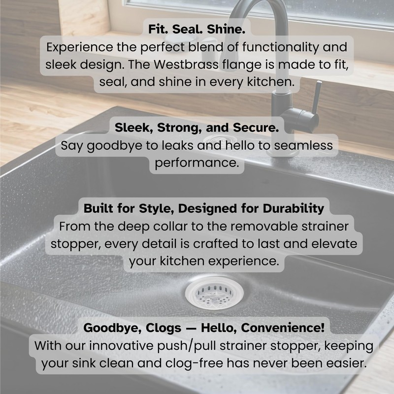 Westbrass D213-50 3-1/2" Wing Nut Twist Style Large Kitchen Sink