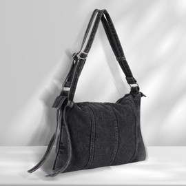 EVEOUT Denim Tote Bag for Women Jean Hobo Shoulder Bag for Work Travel College Large Capacity Denim Crossbody Bag