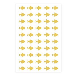 ARK Creation 50 Wedding Meal Stickers for Place Cards - Place Card Menu Choices - Wedding Meal Choice Sticker (Gold, Fish-2)