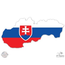 GT Graphics Slovenia Map Flag Country Shape - 12" Vinyl Sticker Waterproof Decal