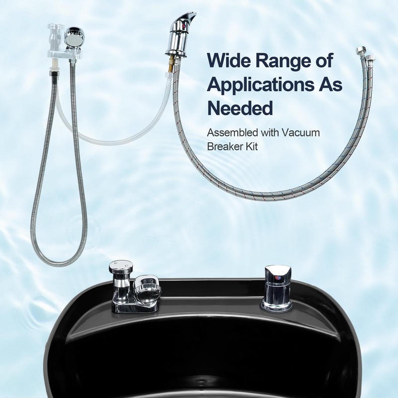 Salon Shampoo Sink Bowl Faucet and Sprayer Kit