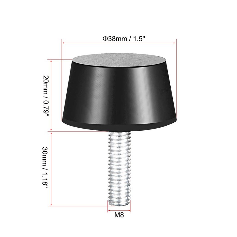sourcing map Conical Vibration Damper Bracket with M8 x 30