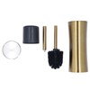 Toilet Brush Set Stainless Steel Gloden Space Saving Soft Durable
