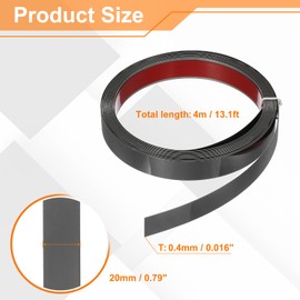 HARFINGTON Metal Wall Trim 13.1ft x 0.79" Peel and Stick Molding Trim Self Adhesive Stainless Steel Electroplate Finish Metal Strip Trim for Wall Ceiling Mirror Frame Border Edge, Black