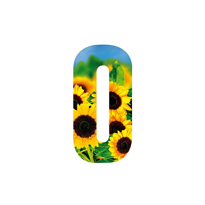 MONOGRAM Classic Signs Wheelie Bin Number Sunflower 0