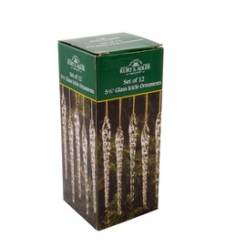 Kurt Adler 5-1/4-Inch Glass Icicle Ornament 12-Piece Box Set