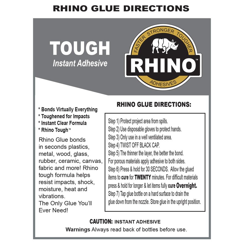Rhino Glue Gel, Heavy Duty XXL 50 Gram Clear