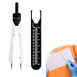 Doyime 心電図 キャリパー メディカルデバイダー 心電図 ディバイダー クリアスケール高精度心電図製図ツール 両足針 0‑2.4インチ ポータブル カバー付き 心電図ディバイダー 心拍数ルーラー ツール