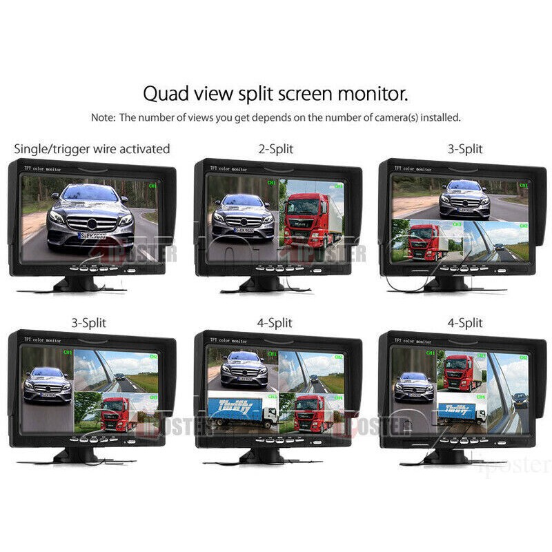 iPoster 7" Split Screen Monitor 2X 4PIN IR CCD Rear