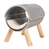 Cat Tunnel Bed Elevated Wooden Legs Cat Tunnel Soft Felt