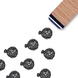 Puffer Fish Rubber Stamp, 3/5 Inch Small Mini Stamp for Scrapbooking Card Making Planner