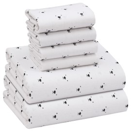 RUVANTI Flannel Sheets Full Size 6 Pcs - 100% Cotton Double Brushed Bed Sheets, Deep Pockets 16 Inches, All Seasons Breathable, Extra Soft & Comfy Full Size Sheets Set, Facetime Bear