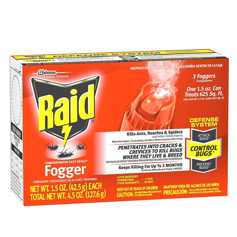 Raid Concentrated Deep Reach Foggers, 4.5 oz (Pack of 3