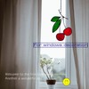 WeDcpcin Stained Glass red Cherry Window Hanging Sun Catcher Christmas