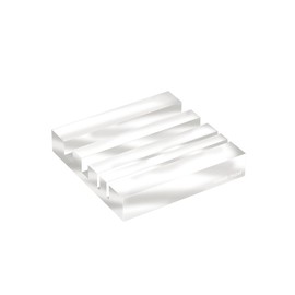 RUSSELL+HAZEL Acrylic Twin Bloc Small Desktop Organizer, Clear, 4” x 4” x 1.5”
