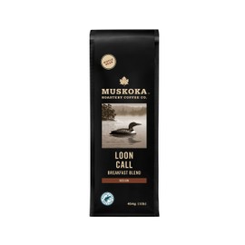 Muskoka Roastery Coffee, Loon Call Breakfast Blend, Medium Roast, Whole Bean Coffee, 454g