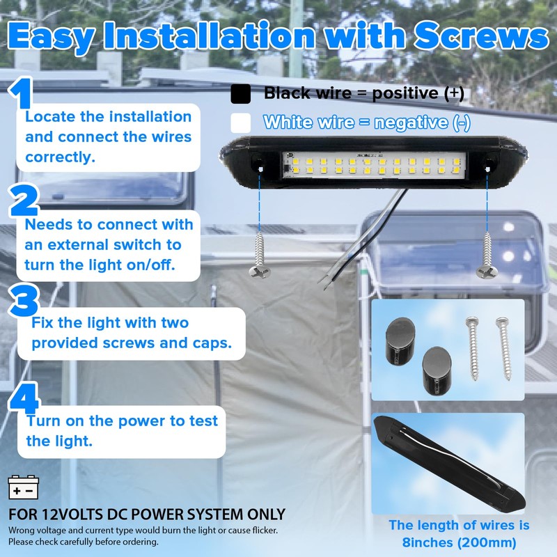 RV Lights Exterior 12V RV Porch Light 12 Volt LED