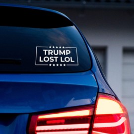 Aurabeam Vinyl Wall Art Decal - Trump Lost LOL - 11" x 22" - Trendy Funny Sarcastic Adult Elections Joke Quote Sticker for Business Office Store Coffee Shop Entrance Door Windows Decor